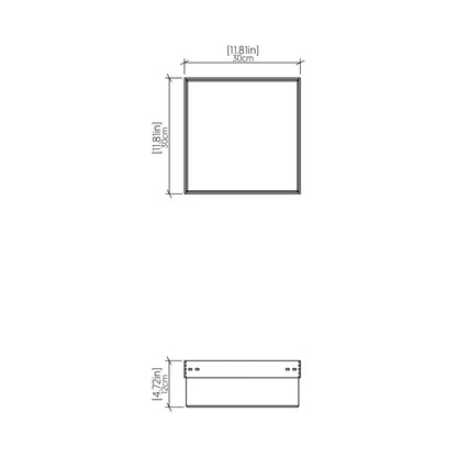 Clean Slim LED Flush Mount Ceiling Light - line drawing.