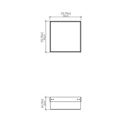 Clean Slim LED Flush Mount Ceiling Light - line drawing.