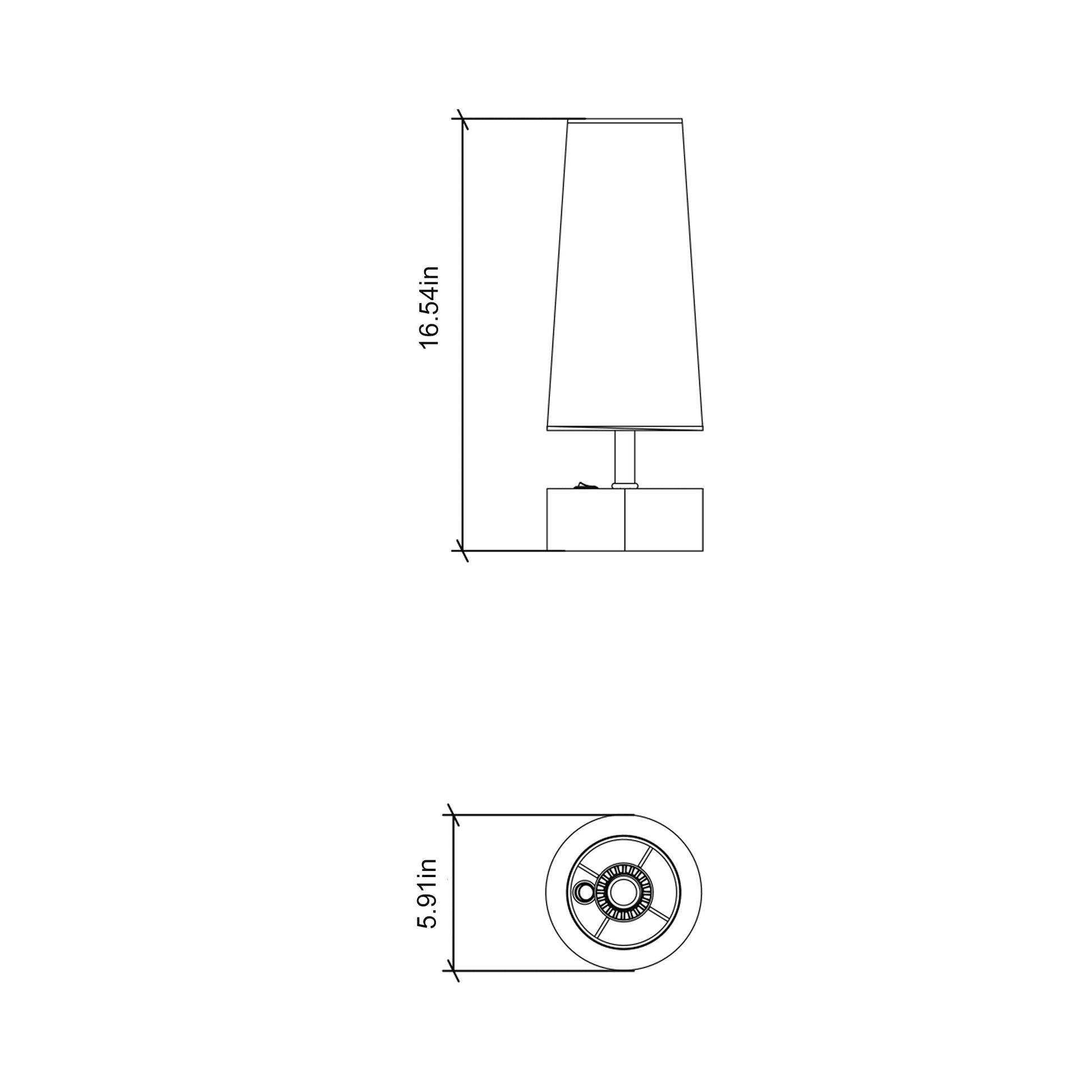 Clean Table Lamp - line drawing.
