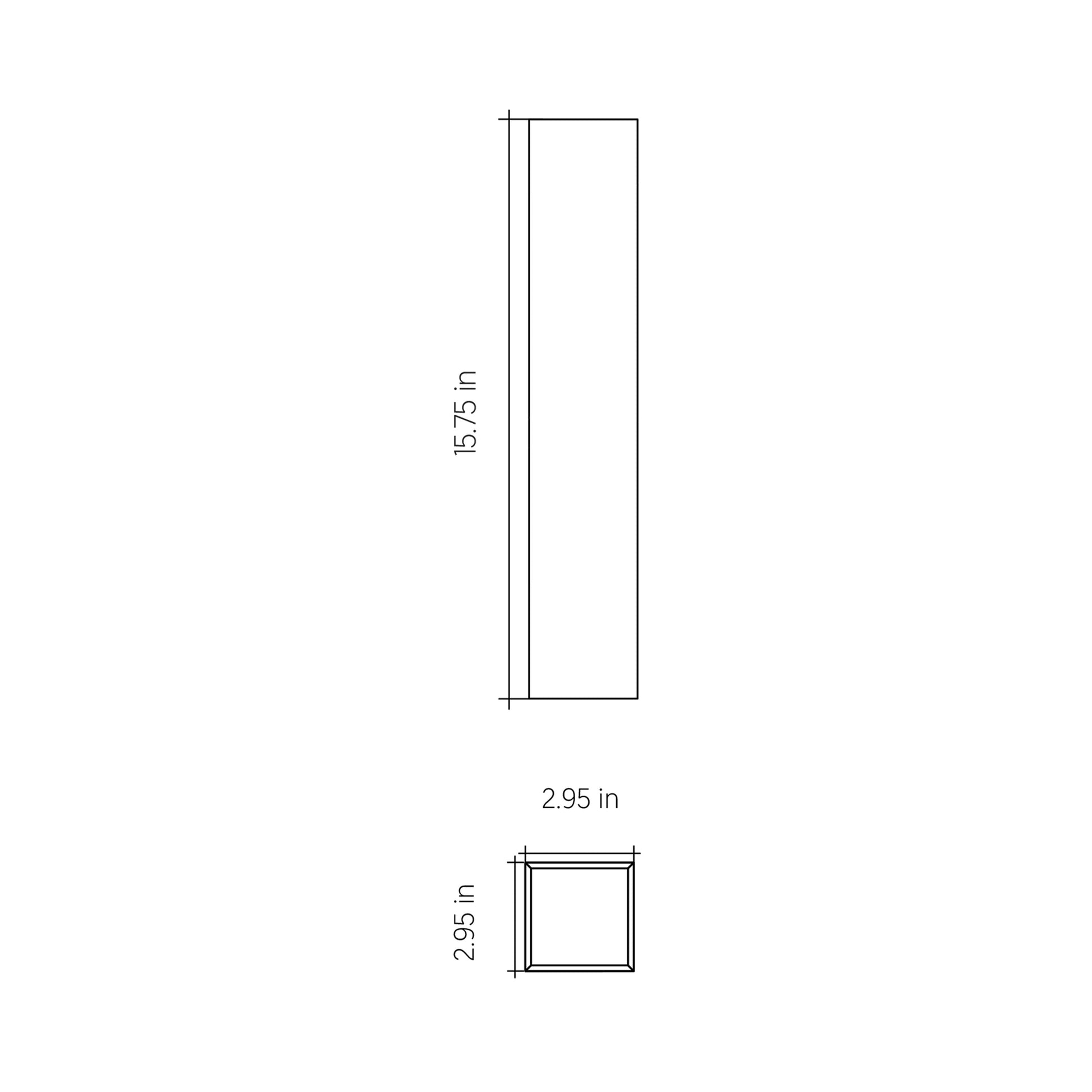 Clean Up/Down LED Wall Light - line drawing.