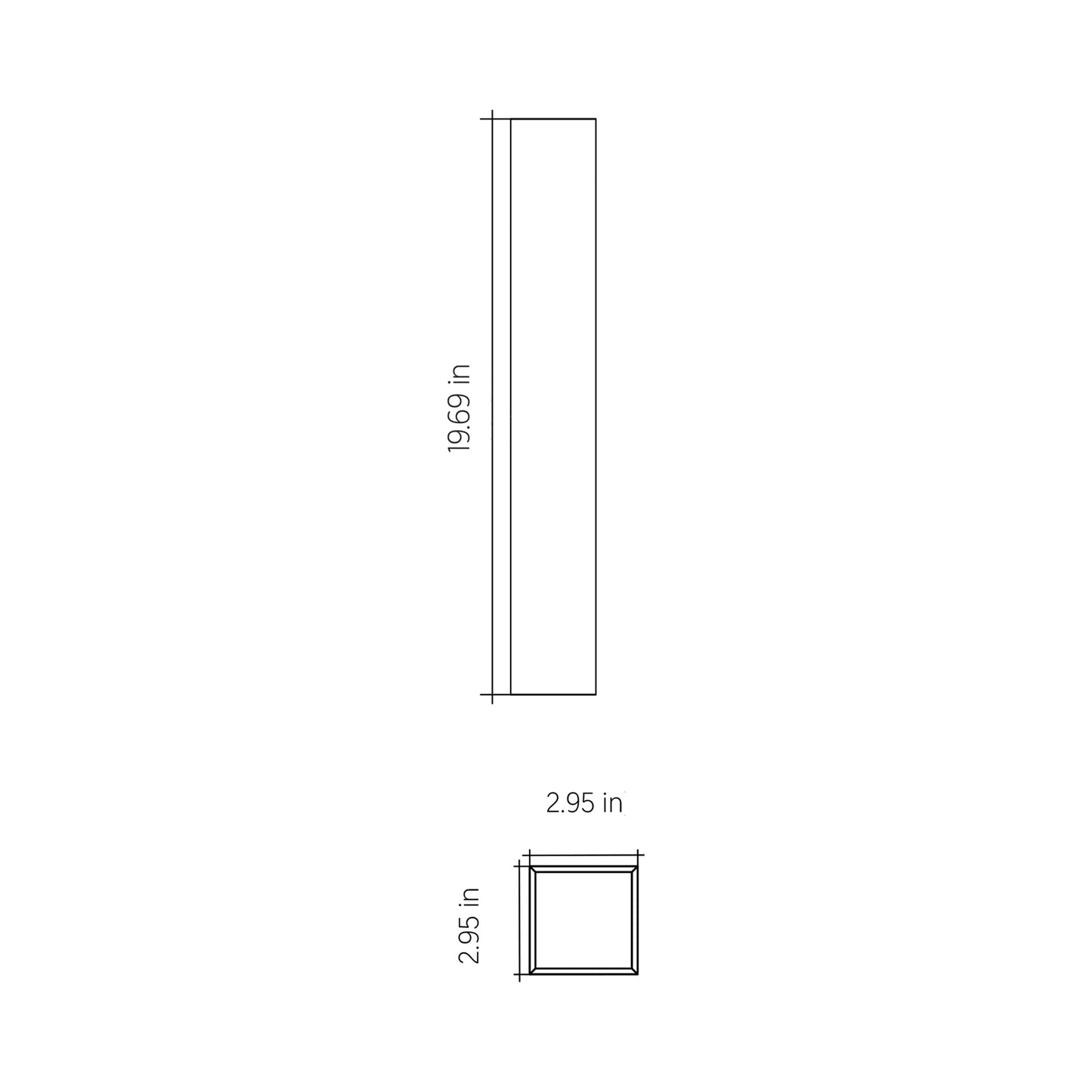 Clean Up/Down LED Wall Light - line drawing.