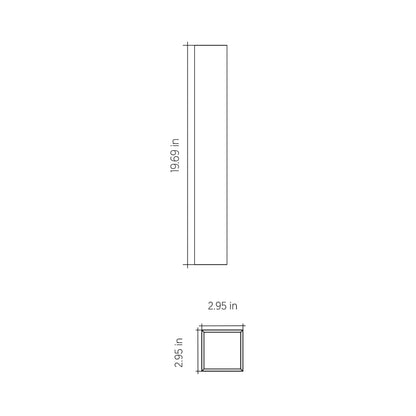 Clean Up/Down LED Wall Light - line drawing.