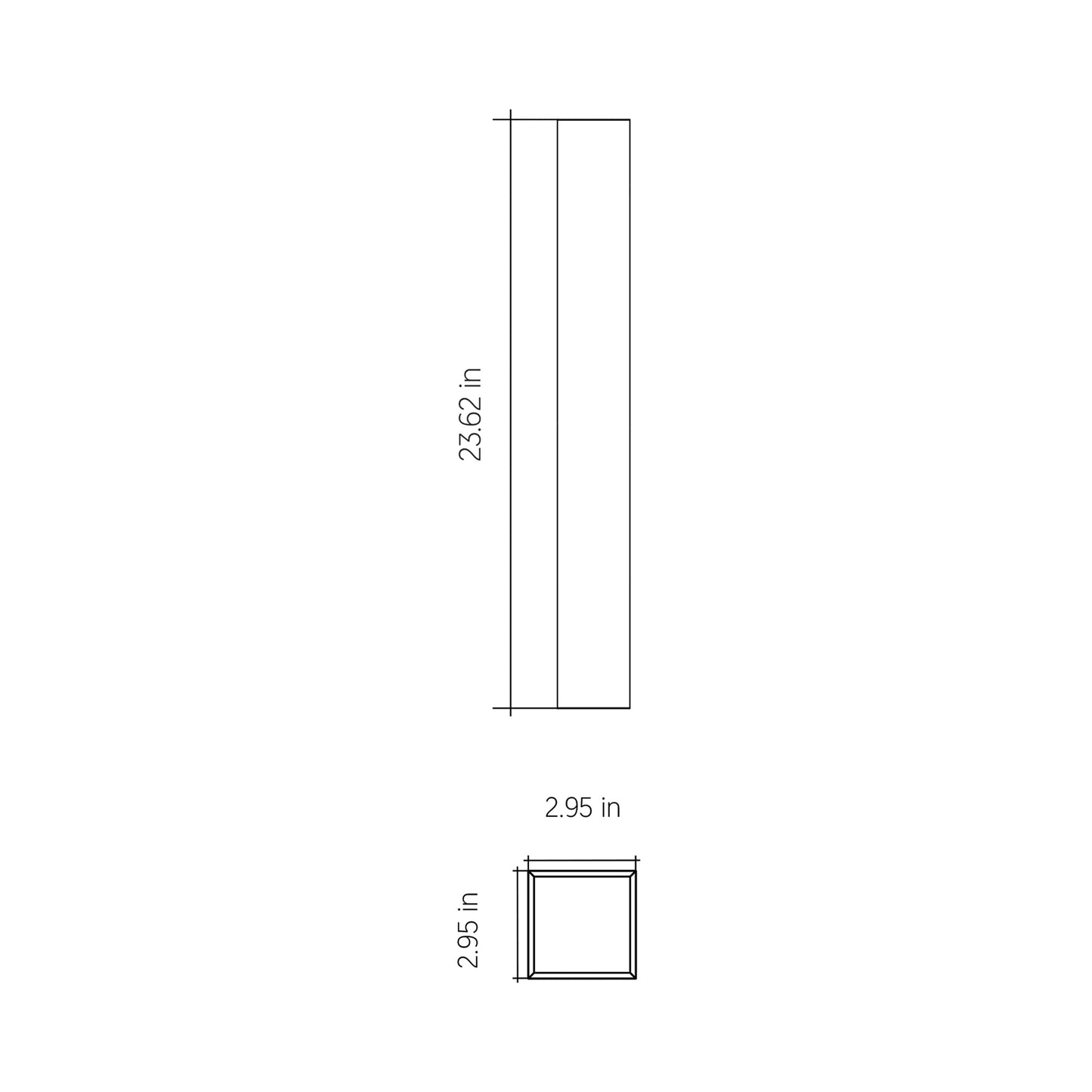 Clean Up/Down LED Wall Light - line drawing.