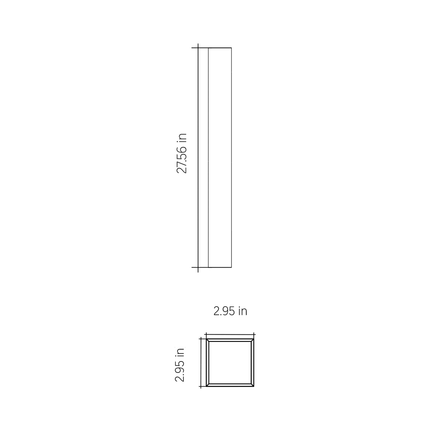 Clean Up/Down LED Wall Light - line drawing.
