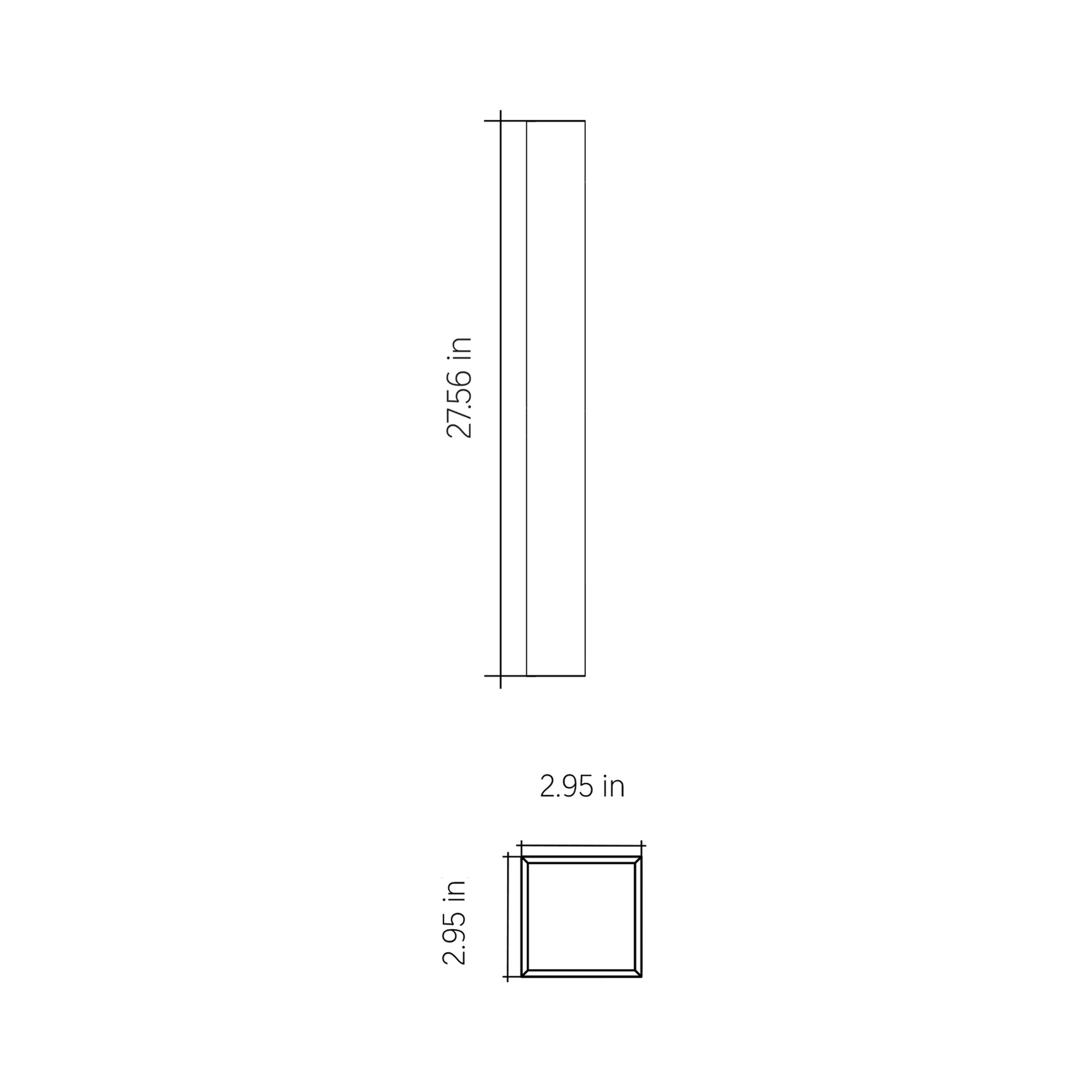 Clean Up/Down LED Wall Light - line drawing.