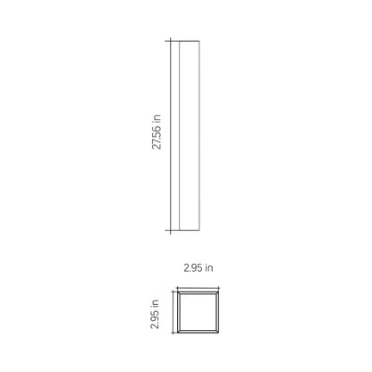 Clean Up/Down LED Wall Light - line drawing.