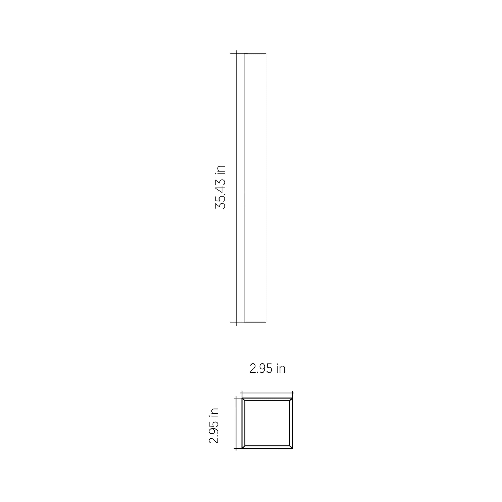 Clean Up/Down LED Wall Light - line drawing.