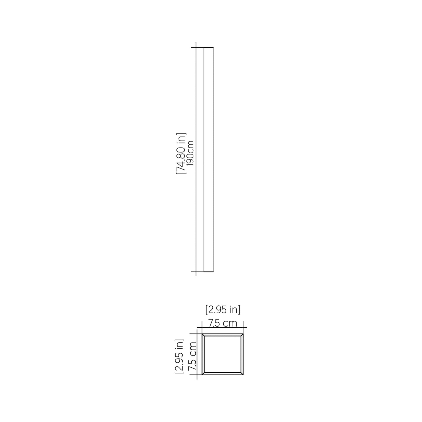 Clean Up/Down LED Wall Light - line drawing.