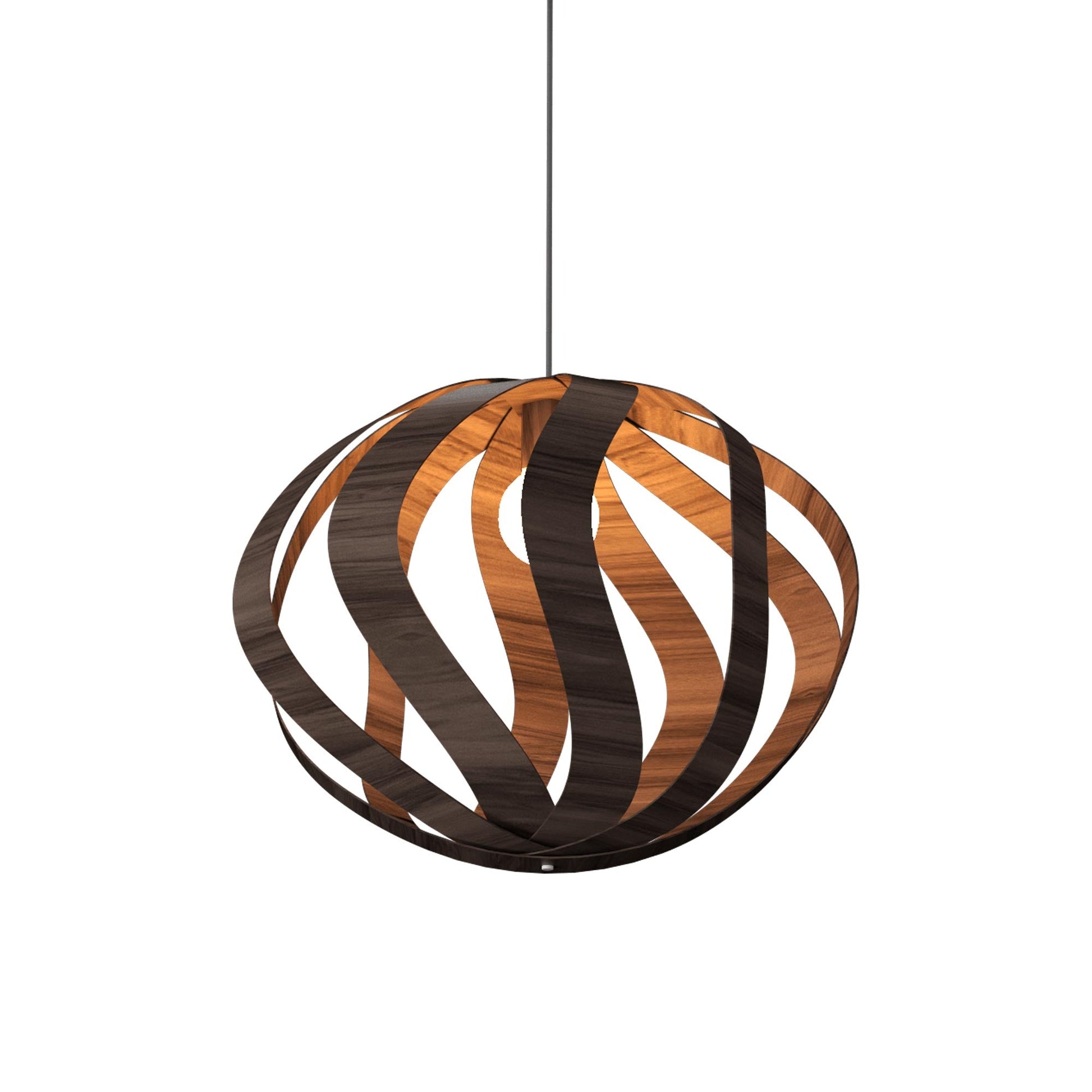 Clean Versatile Pendant Light in American Walnut.