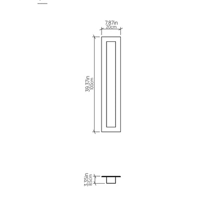 Clean Vertical Wall Light - line drawing.