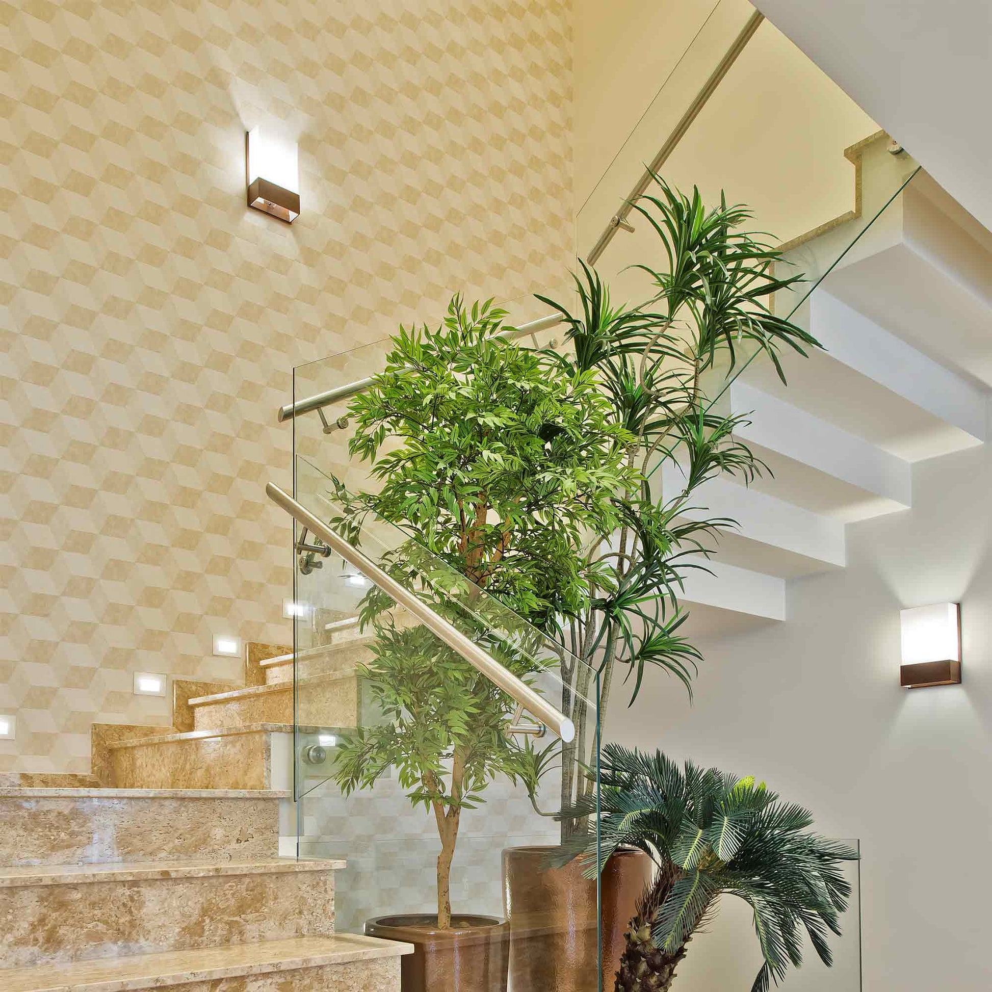 Clean Wall Light in stairs.