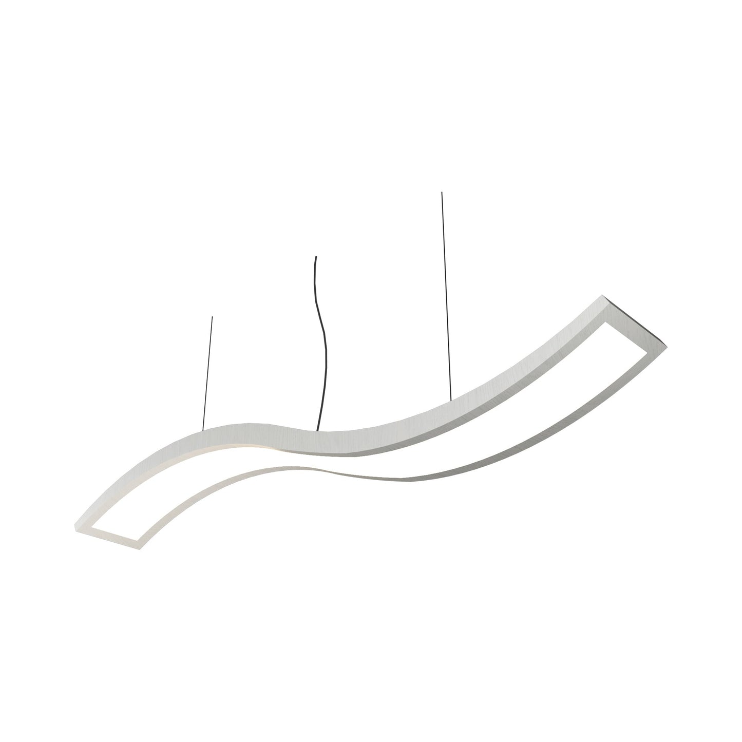 Clean Wave LED Pendant Light in Organic White.