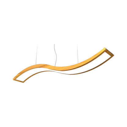 Clean Wave LED Pendant Light in Teak.