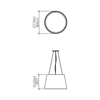Conical 1145 Pendant Light - line drawing.