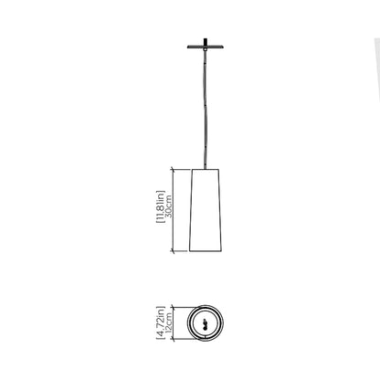 Conical 116 Pendant Light - line drawing.