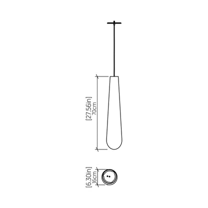 Conical 1277 Pendant Light - line drawing.