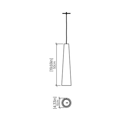 Conical 1278 Pendant Light - line drawing.