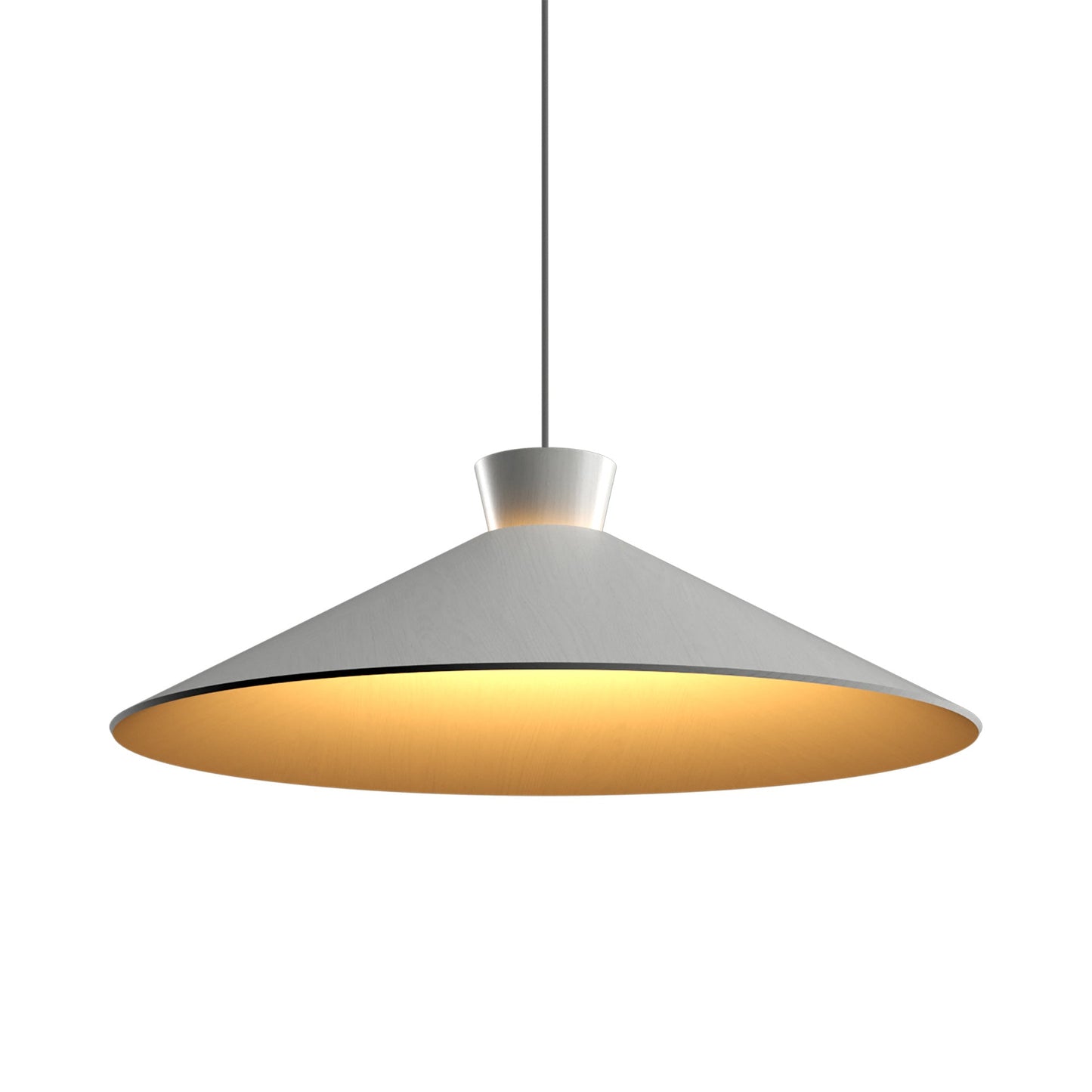 Conical 147 Pendant Light in Organic White (25.2-Inch).