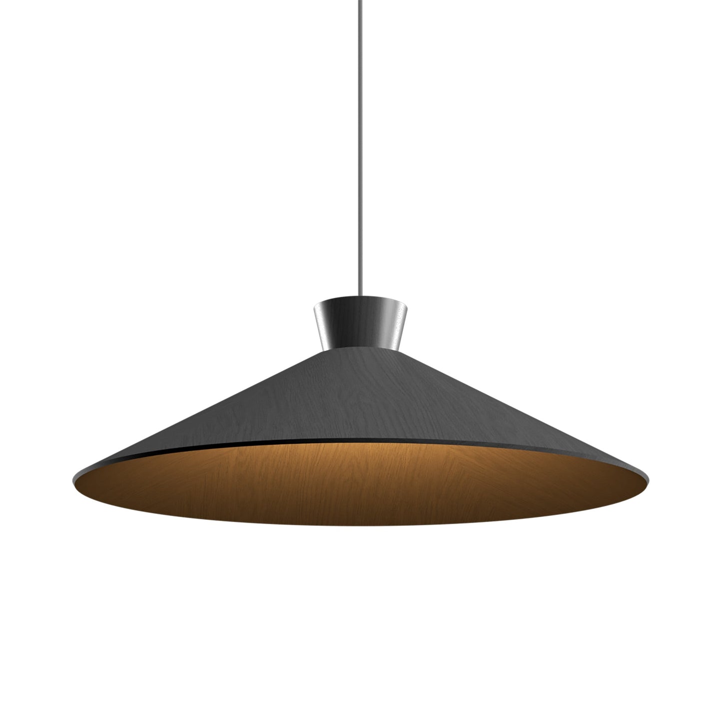 Conical 147 Pendant Light in Organic Lead Grey (25.2-Inch).