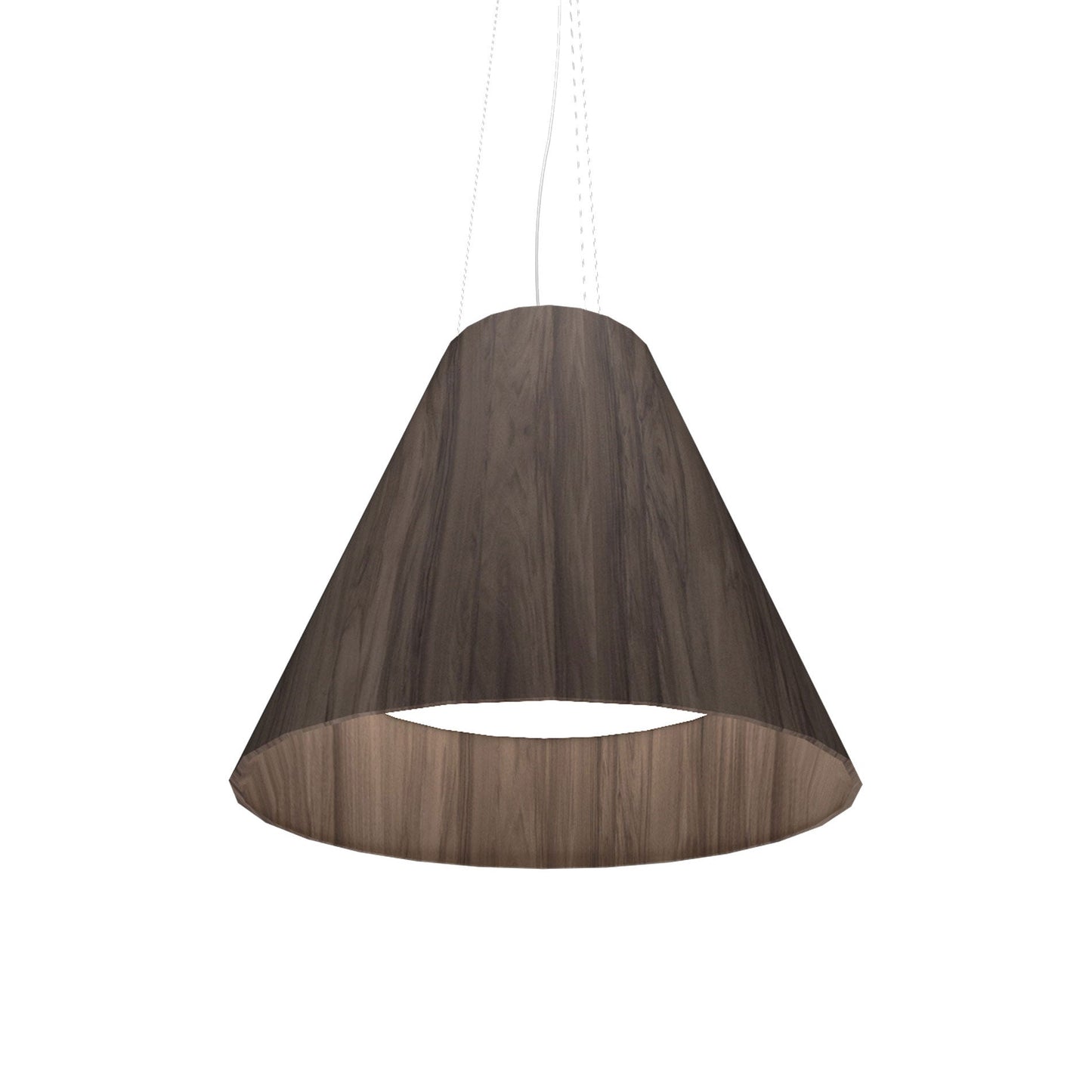 Conical 295 LED Pendant Light in American Walnut.