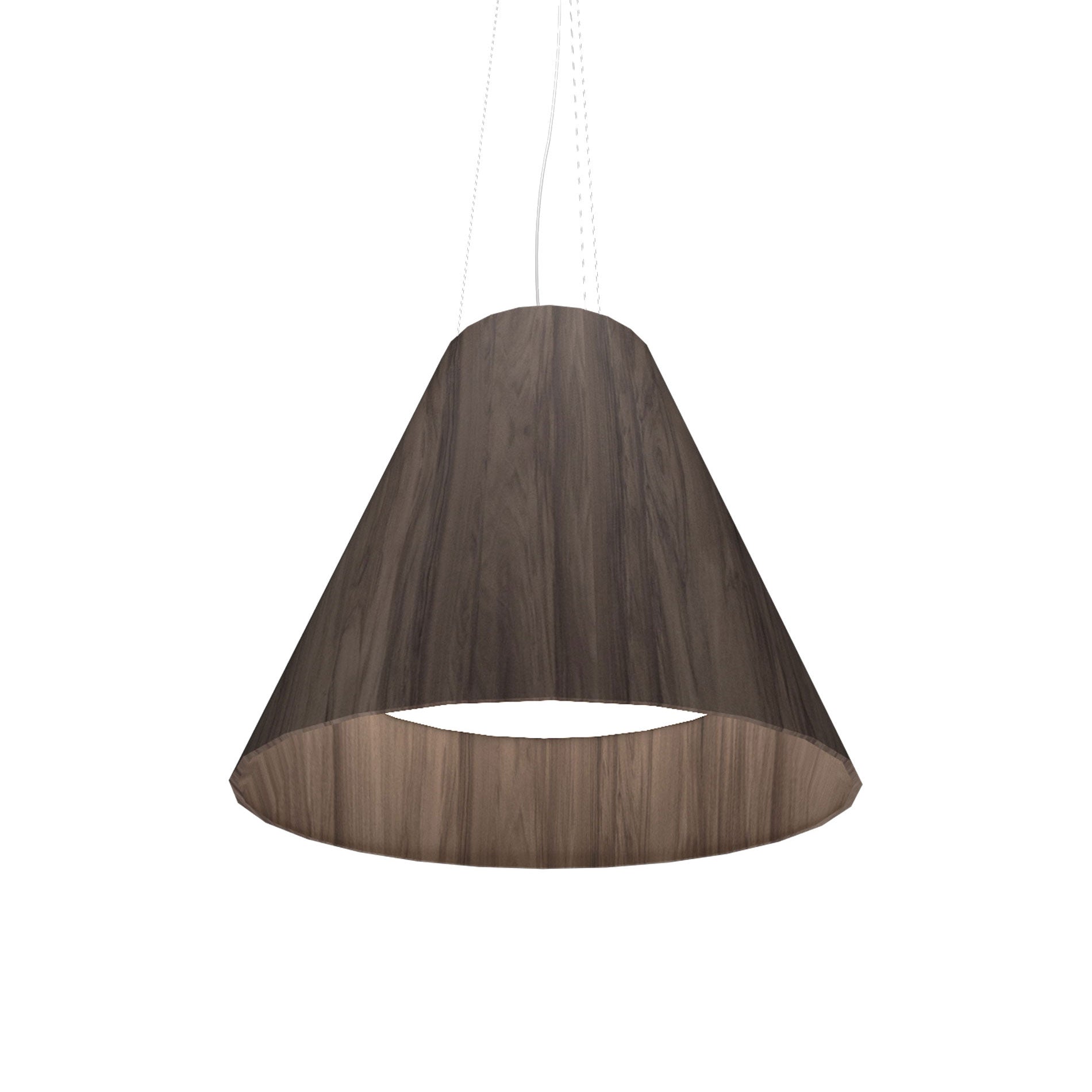 Conical 295 LED Pendant Light in American Walnut.