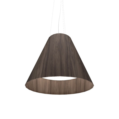 Conical 295 LED Pendant Light in American Walnut.