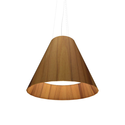 Conical 295 LED Pendant Light in Teak.
