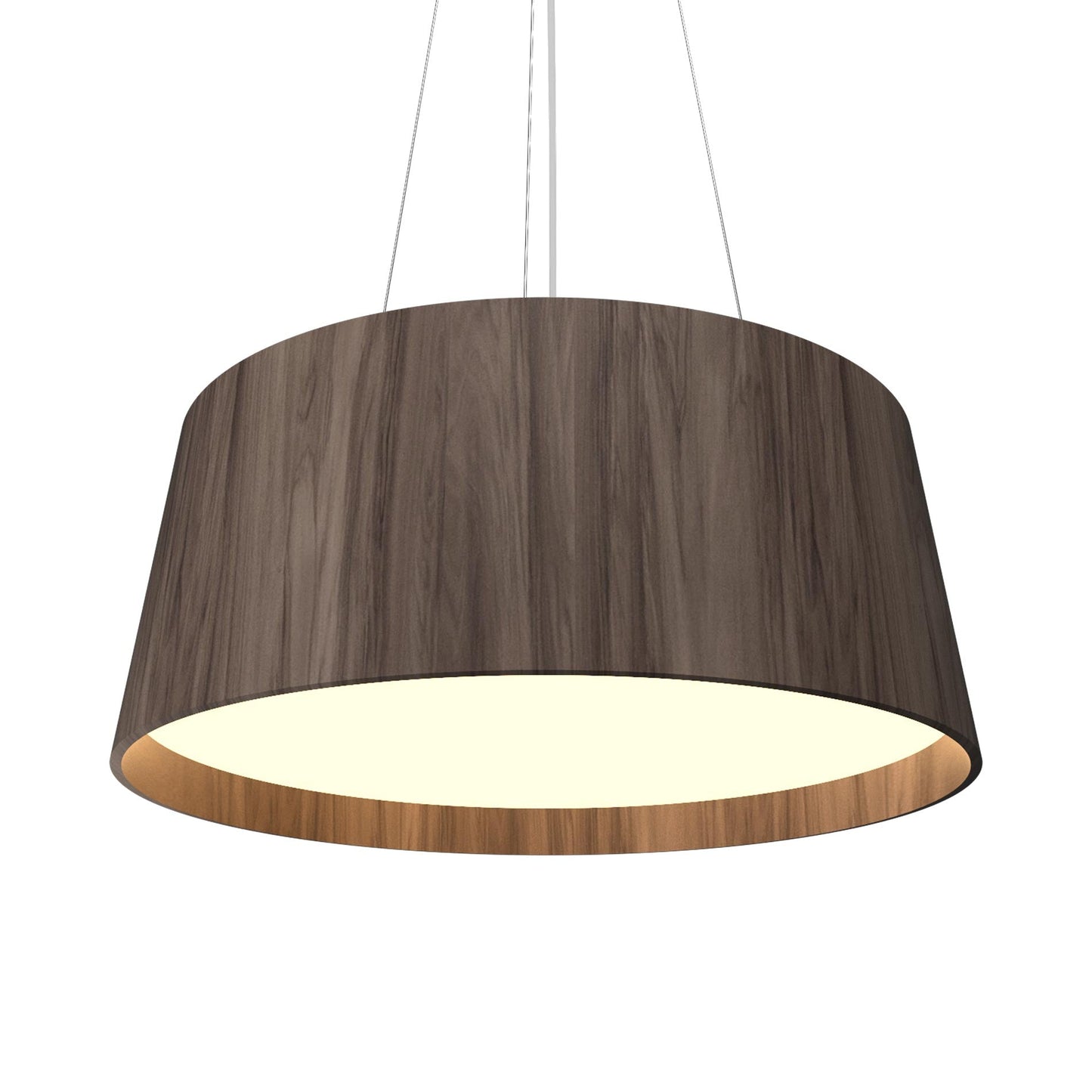 Conical 296 LED Pendant Light in American Walnut.