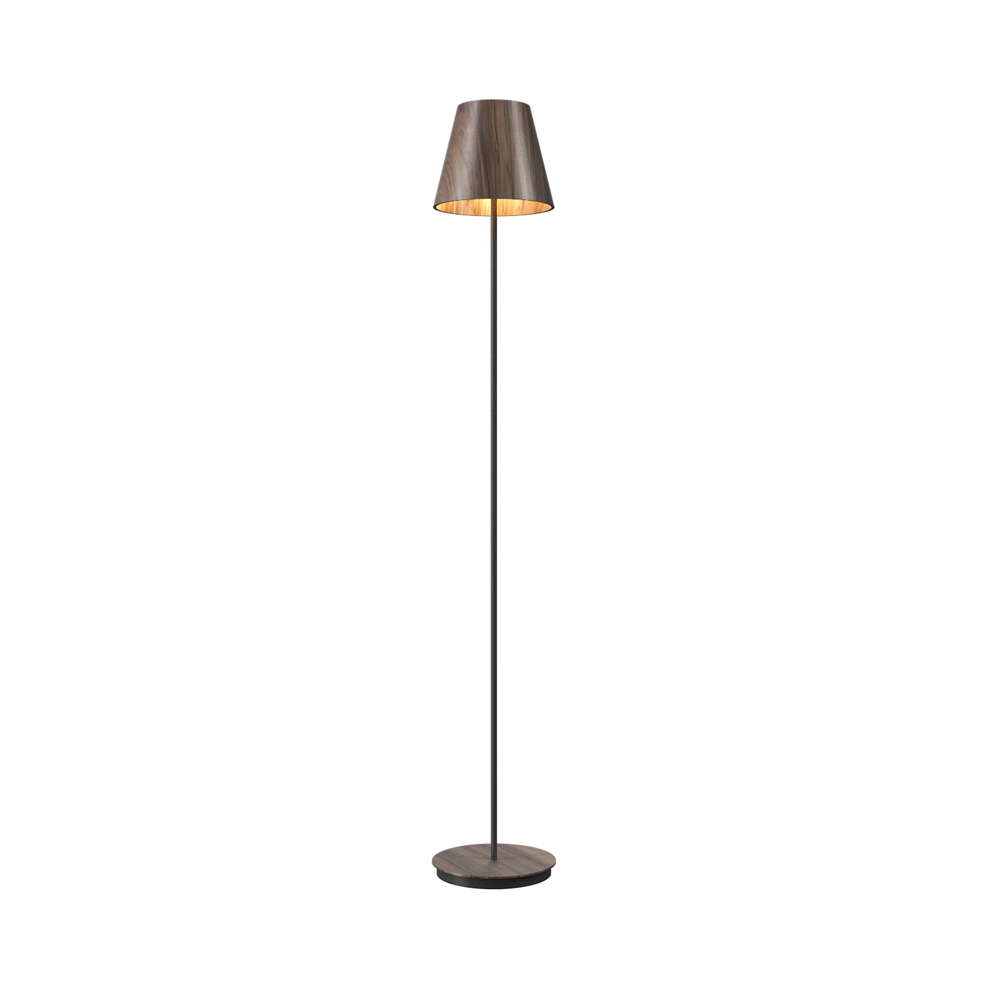 Conical 3053 Floor Lamp in American Walnut.