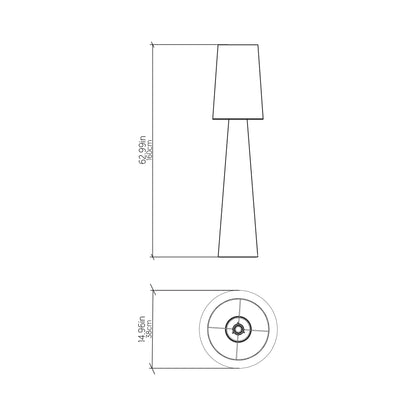Conical 3062 Floor Lamp - line drawing.