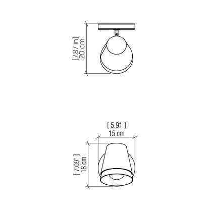 Conical 4138 Wall Light - line drawing.