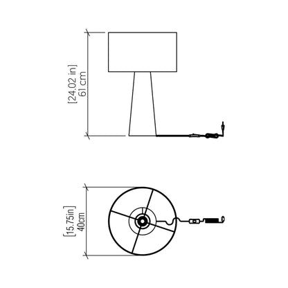 Conical 702 Table Lamp - line drawing.