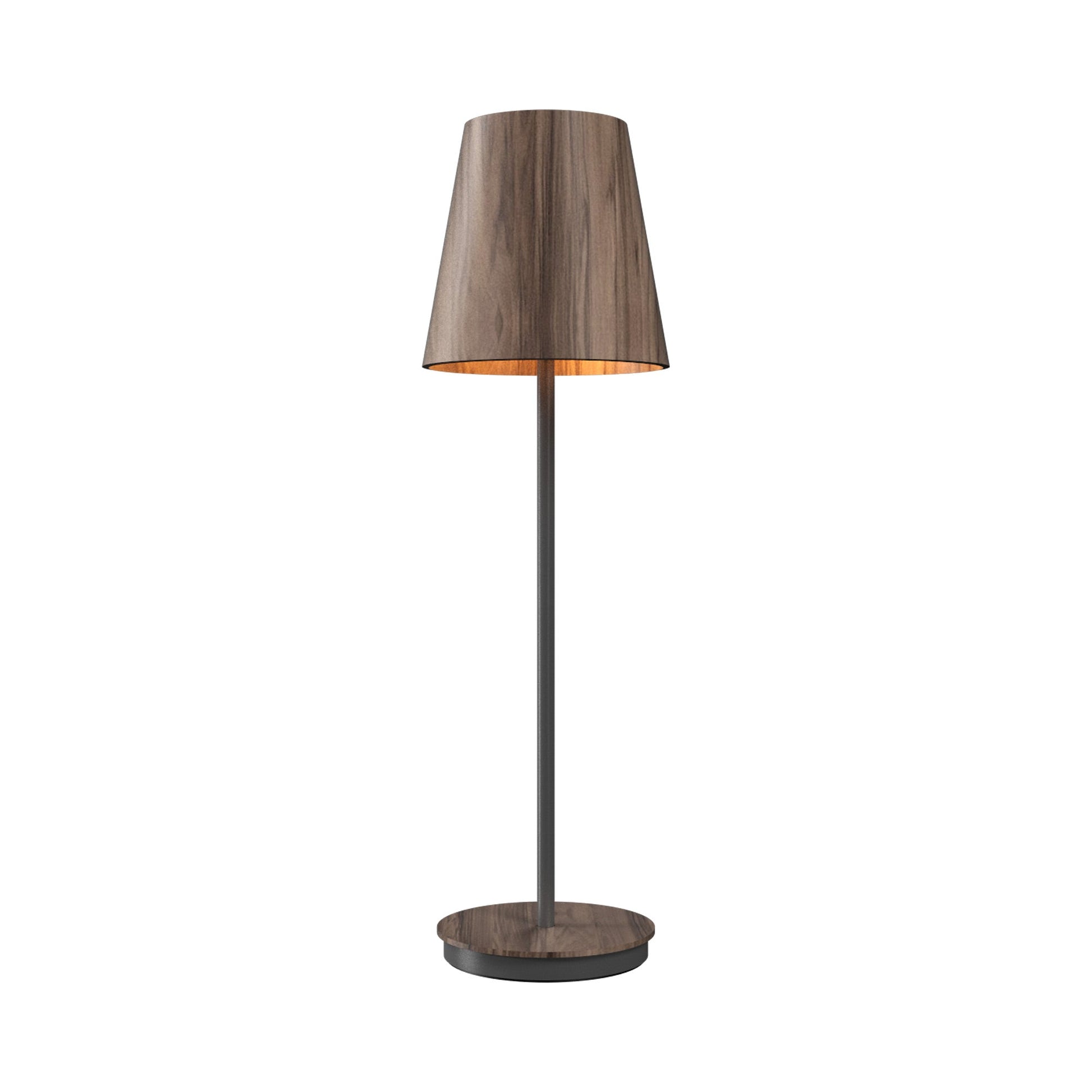 Conical 707 Table Lamp in American Walnut (23.62-Inch).