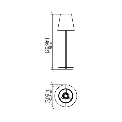 Conical 707 Table Lamp - line drawing.