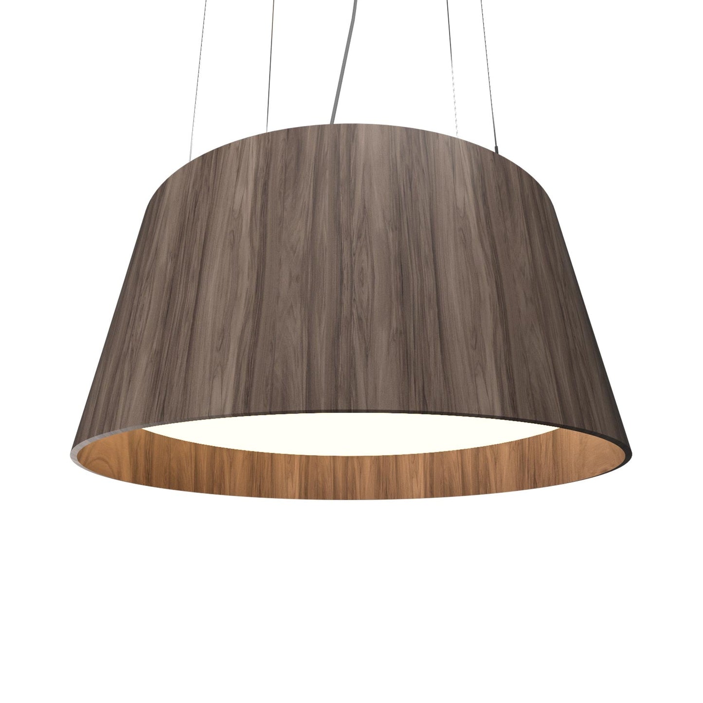 Conical LED Pendant Light in American Walnut (29.53-Inch).