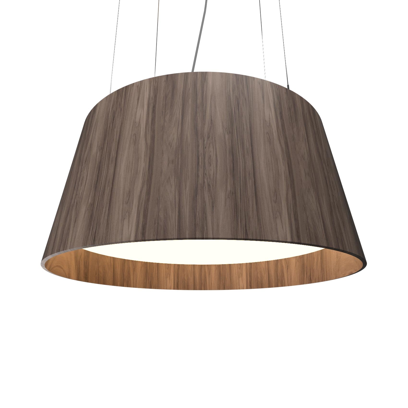 Conical LED Pendant Light in American Walnut (29.53-Inch).