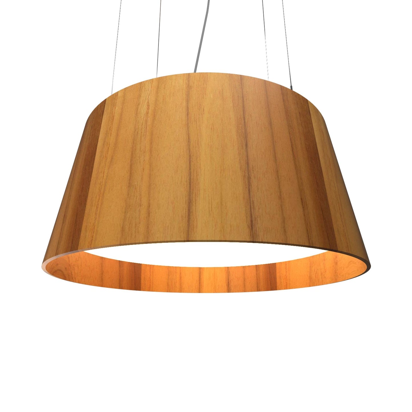 Conical LED Pendant Light in Teak (29.53-Inch).
