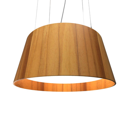 Conical LED Pendant Light in Teak (29.53-Inch).