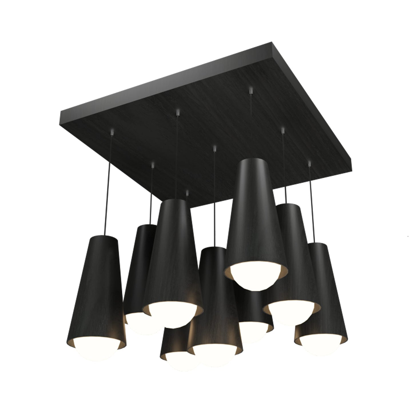 Conical Multi Light Pendant Light in Charcoal.