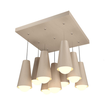 Conical Multi Light Pendant Light in Organic Cappuccino.