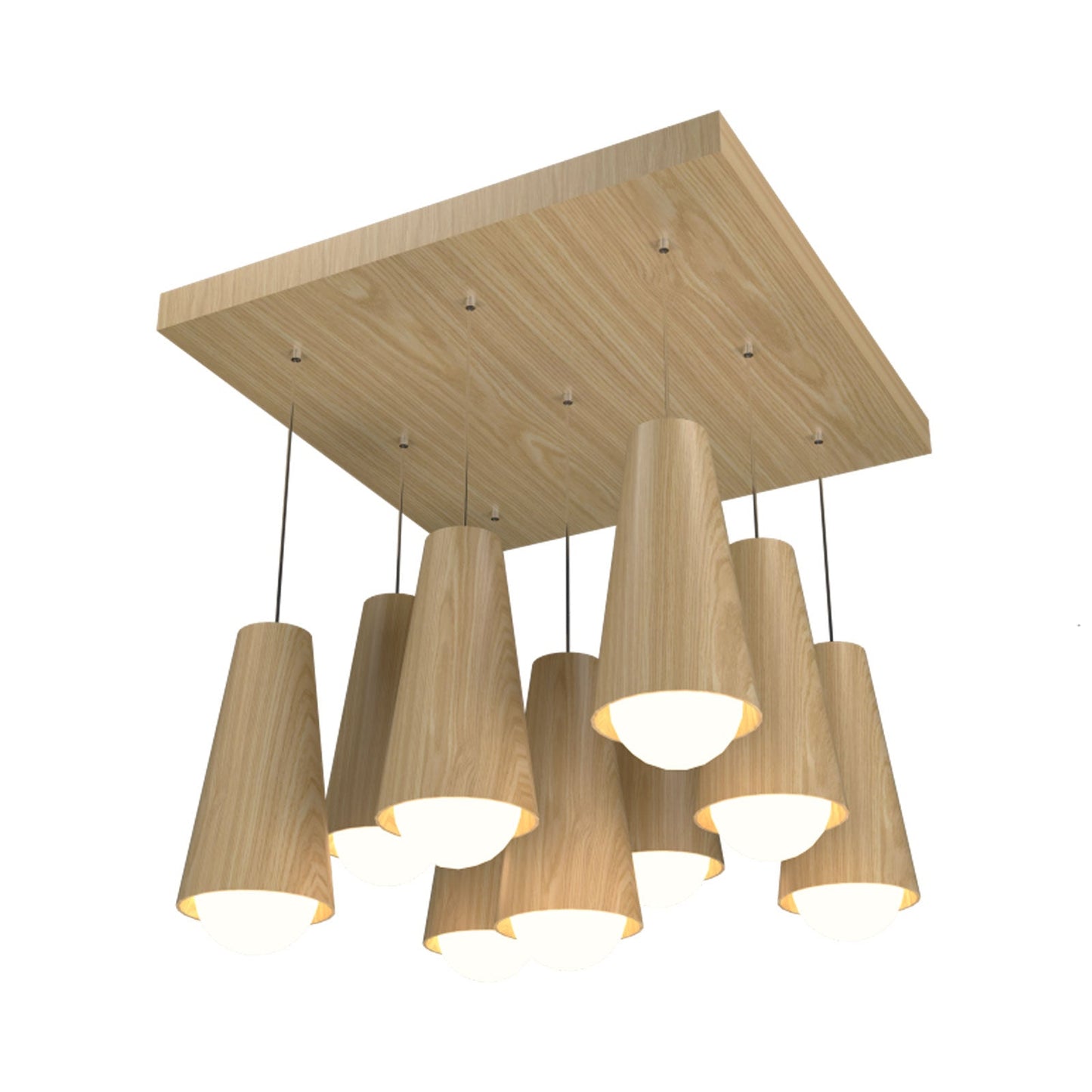Conical Multi Light Pendant Light in Sand.