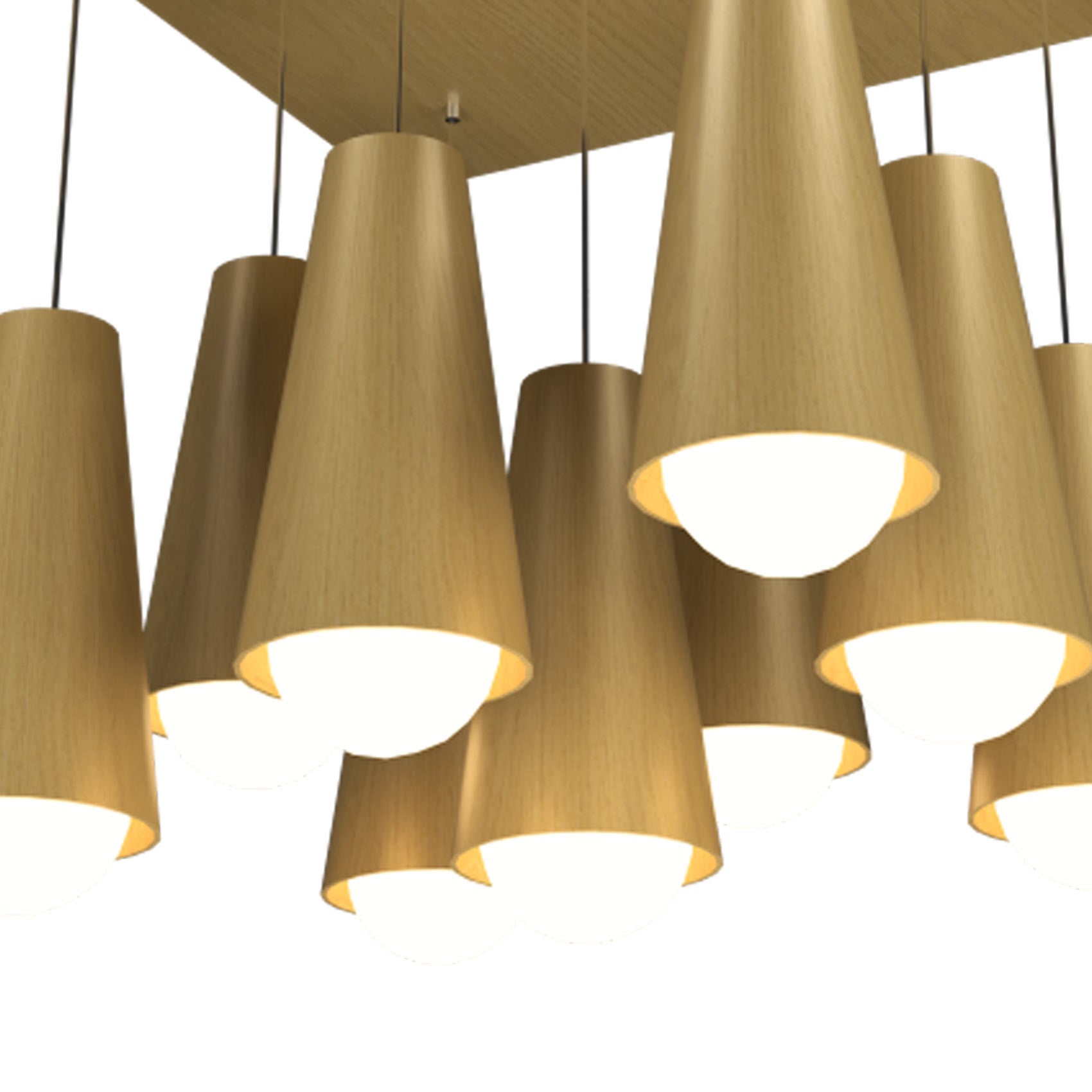 Conical Multi Light Pendant Light in Detail.