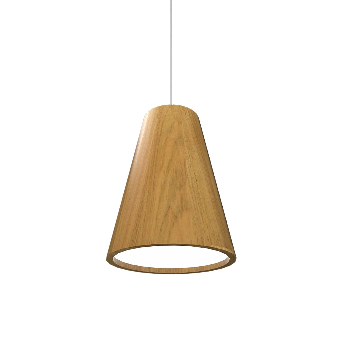 Conical Narrow Pendant Light in Louro Freijó (Small).