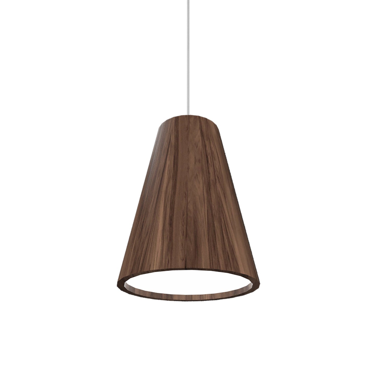 Conical Narrow Pendant Light in American Walnut (Small).