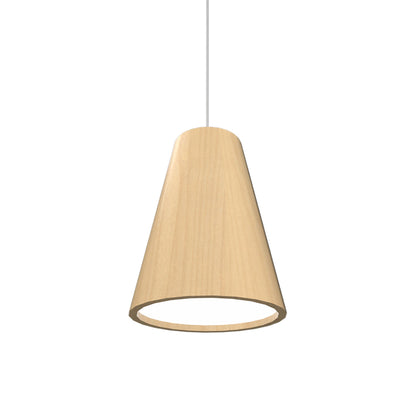Conical Narrow Pendant Light in Maple (Small).