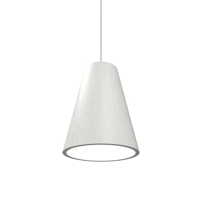 Conical Narrow Pendant Light in Organic White (Small).