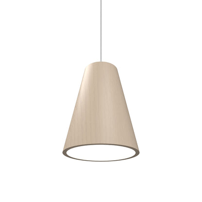 Conical Narrow Pendant Light in Organic Cappuccino (Small).