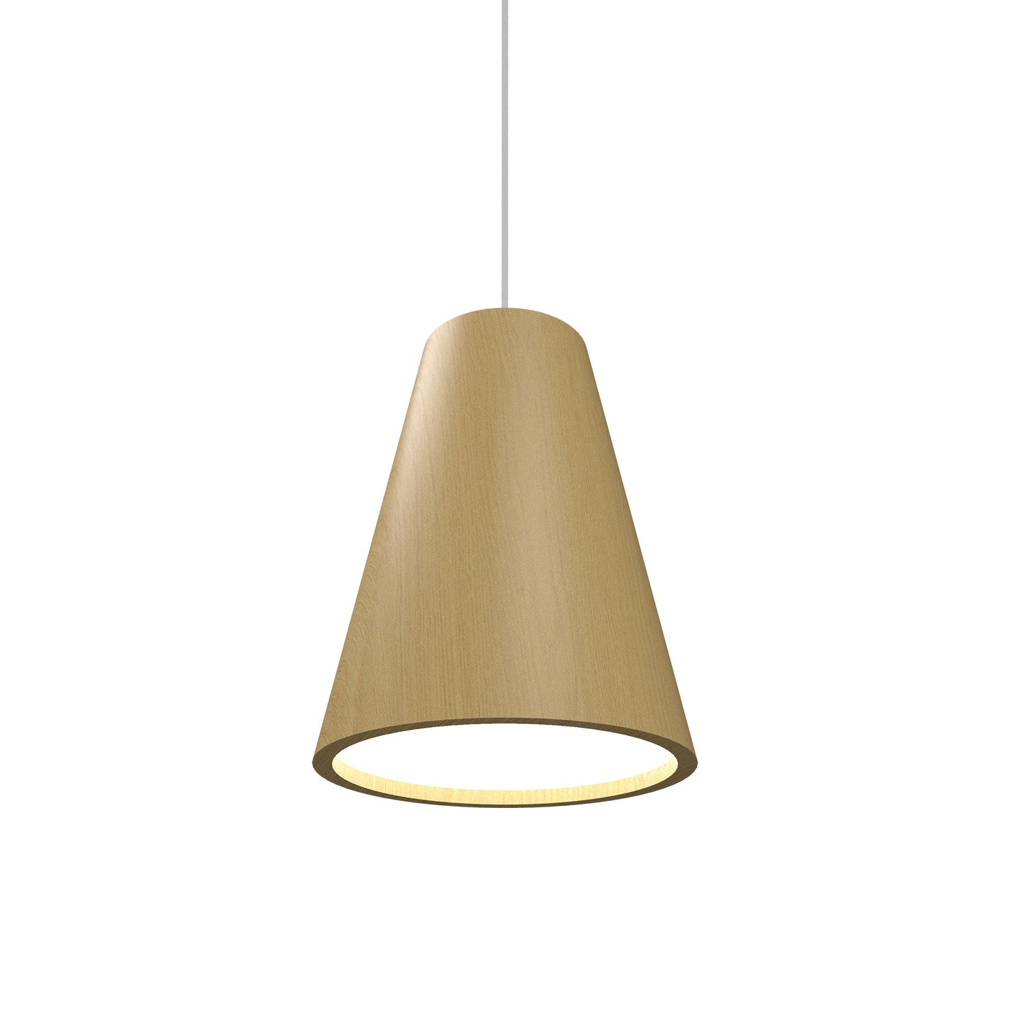 Conical Narrow Pendant Light in Organic Gold (Small).