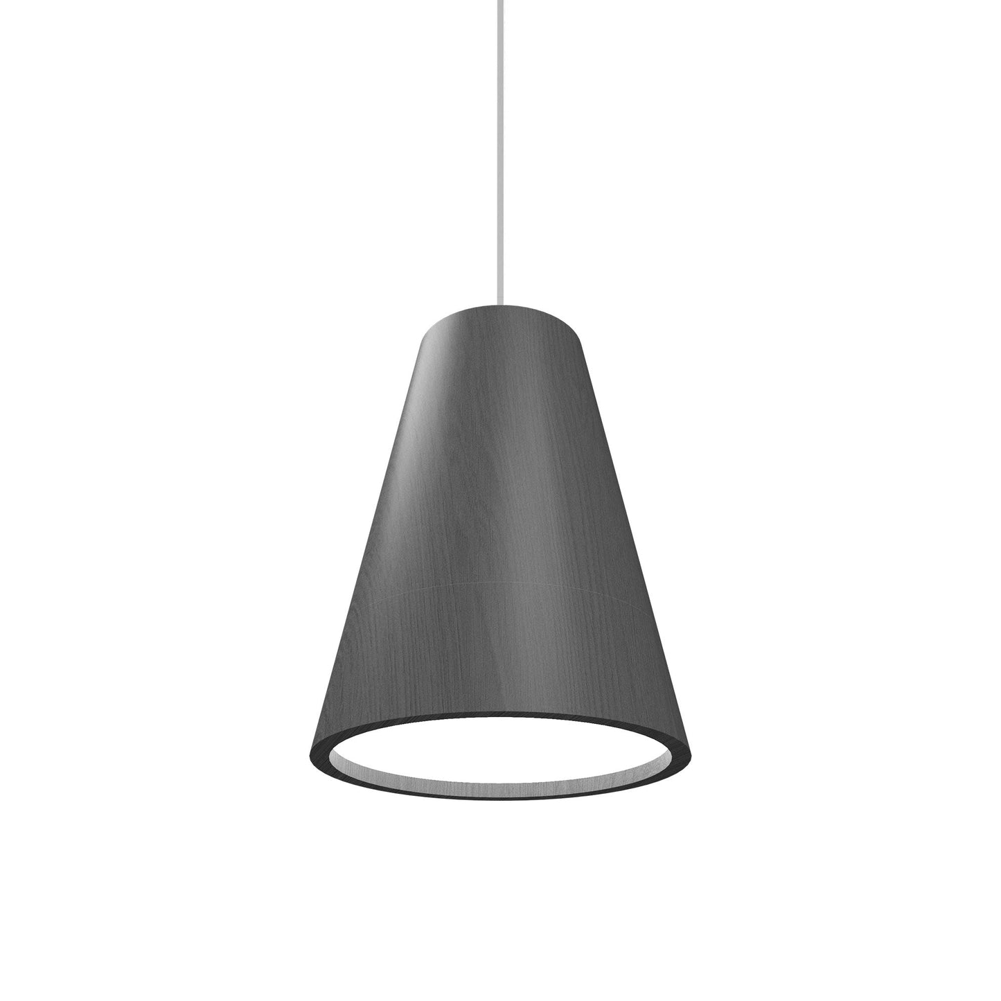 Conical Narrow Pendant Light in Organic Lead Grey (Small).