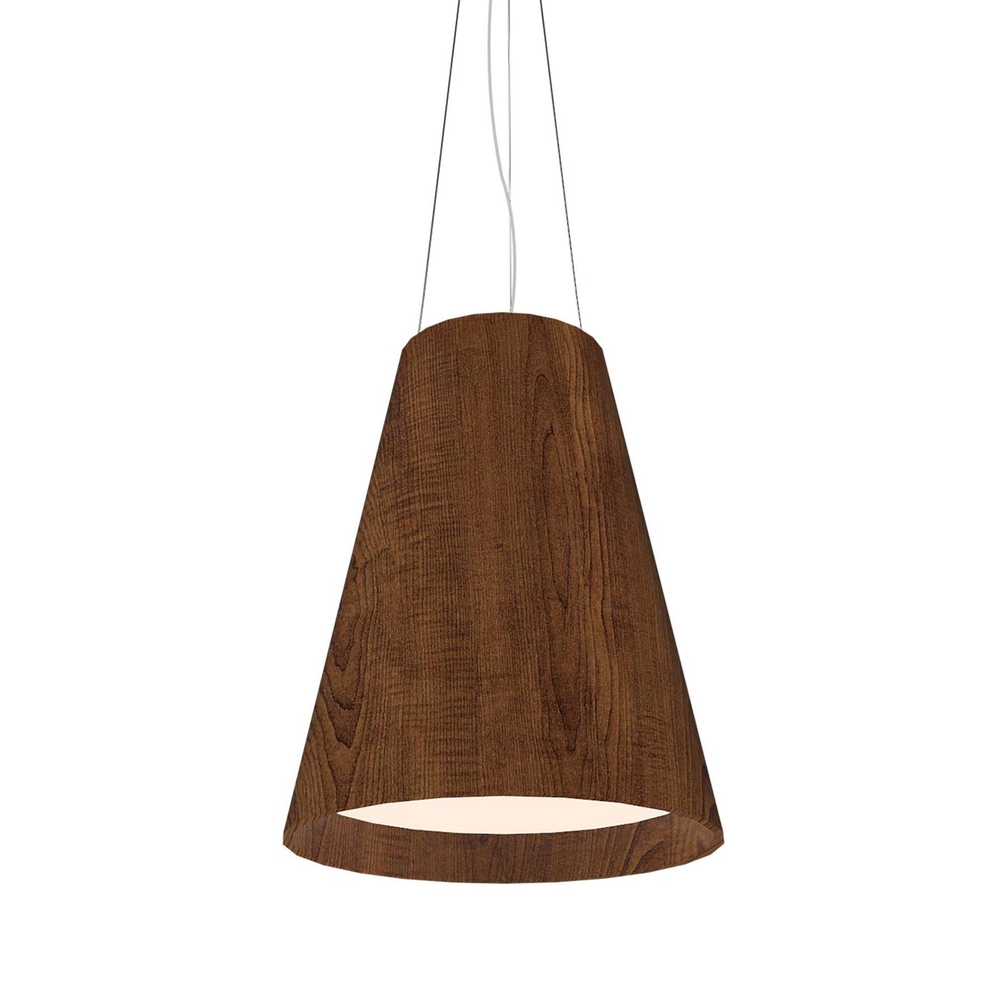Conical Narrow Pendant Light in Imbuia (Large).